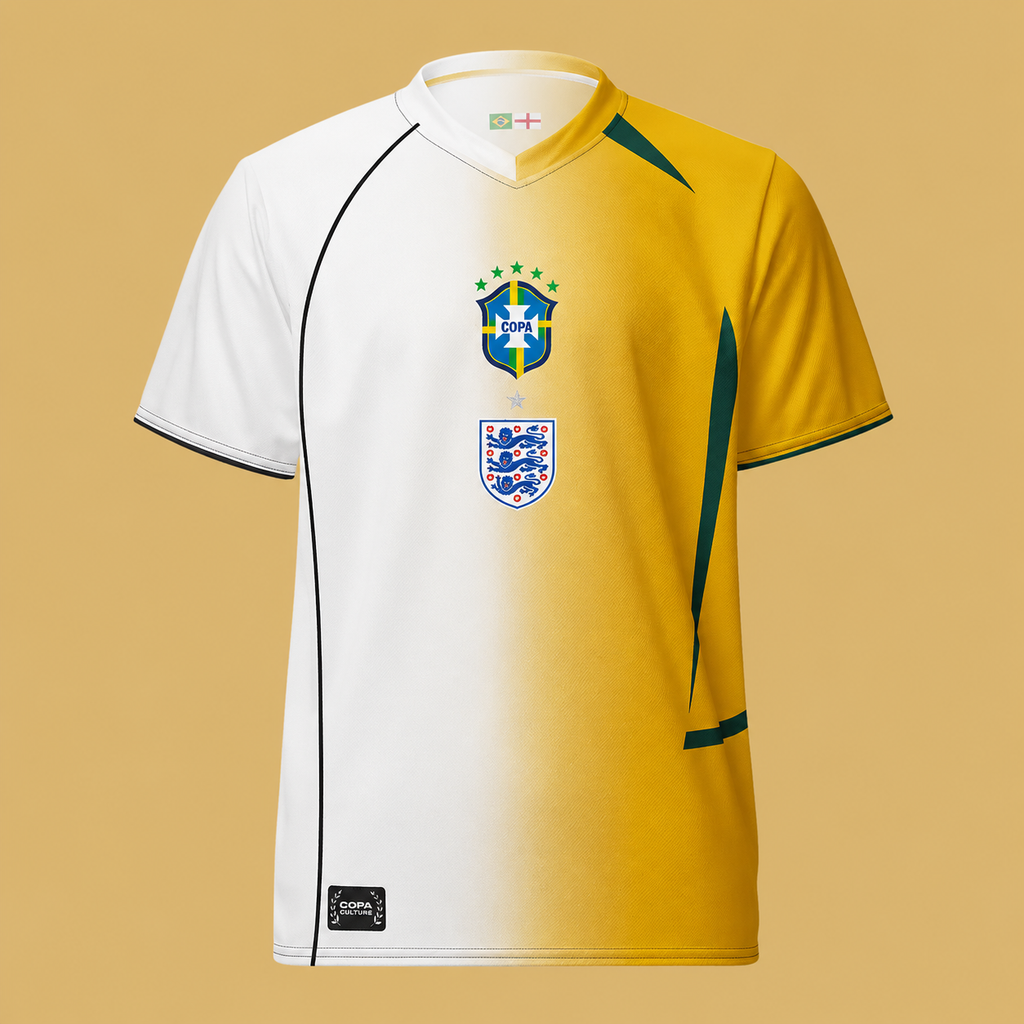England x Brazil Football T-shirt - Half & Half