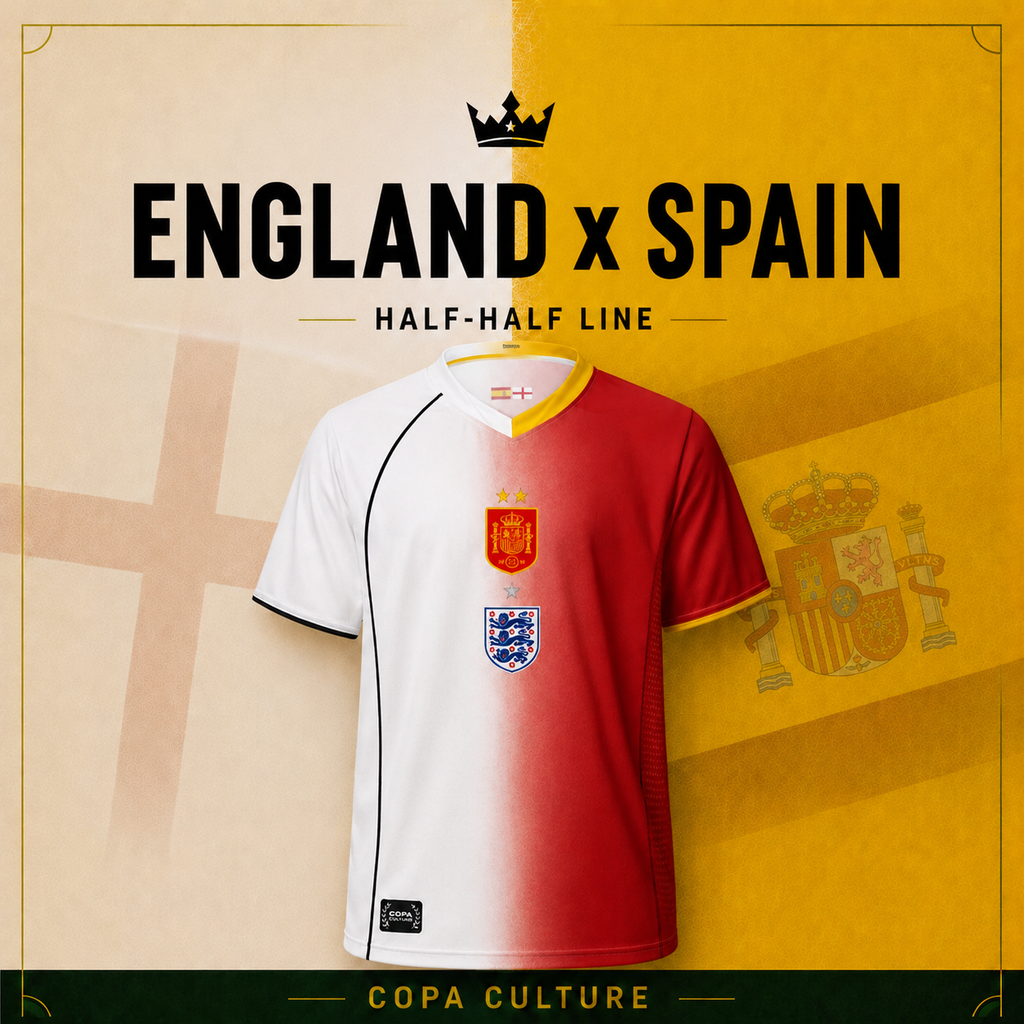 England x Spain Football T-shirt - Half & Half