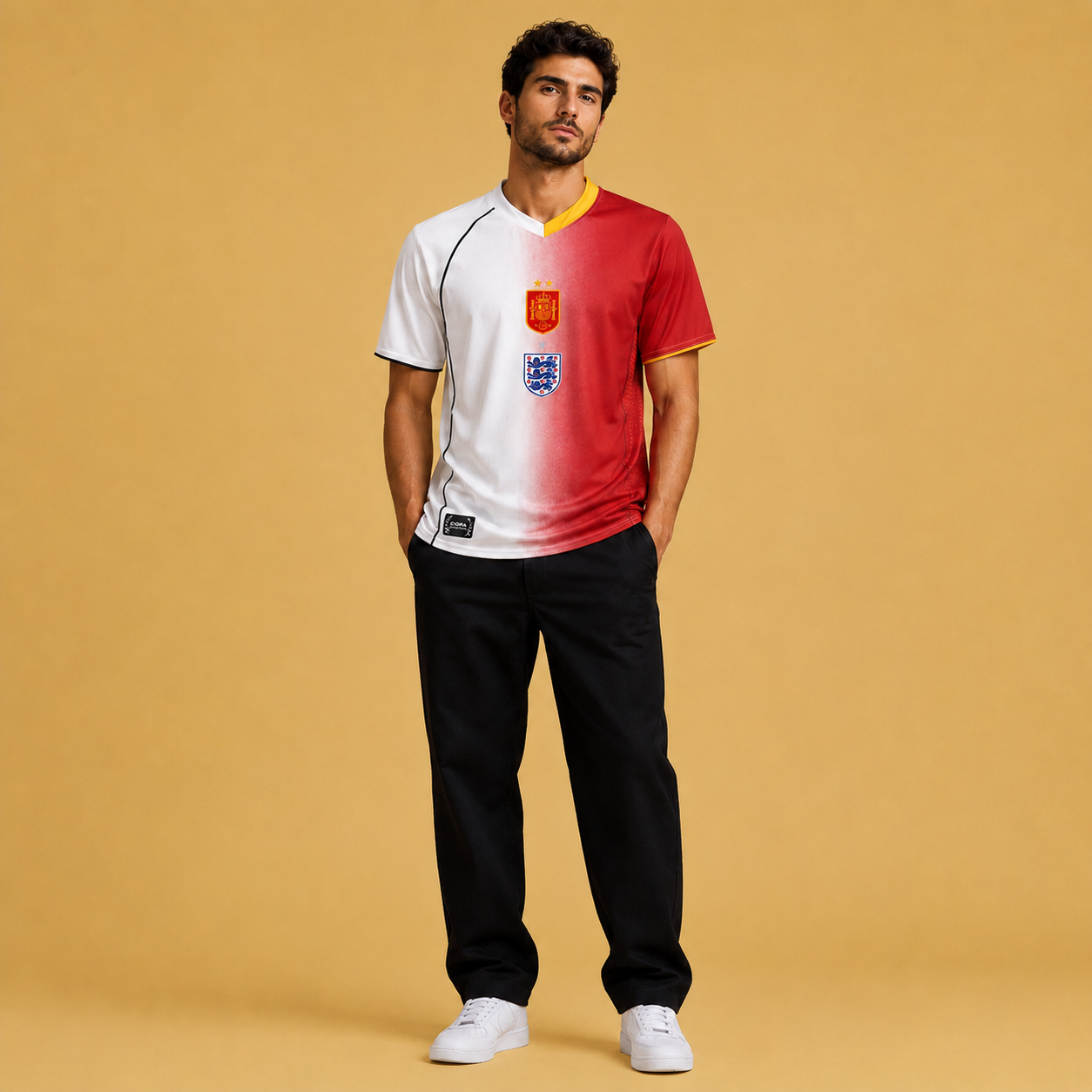 England x Spain Football T-shirt - Half & Half